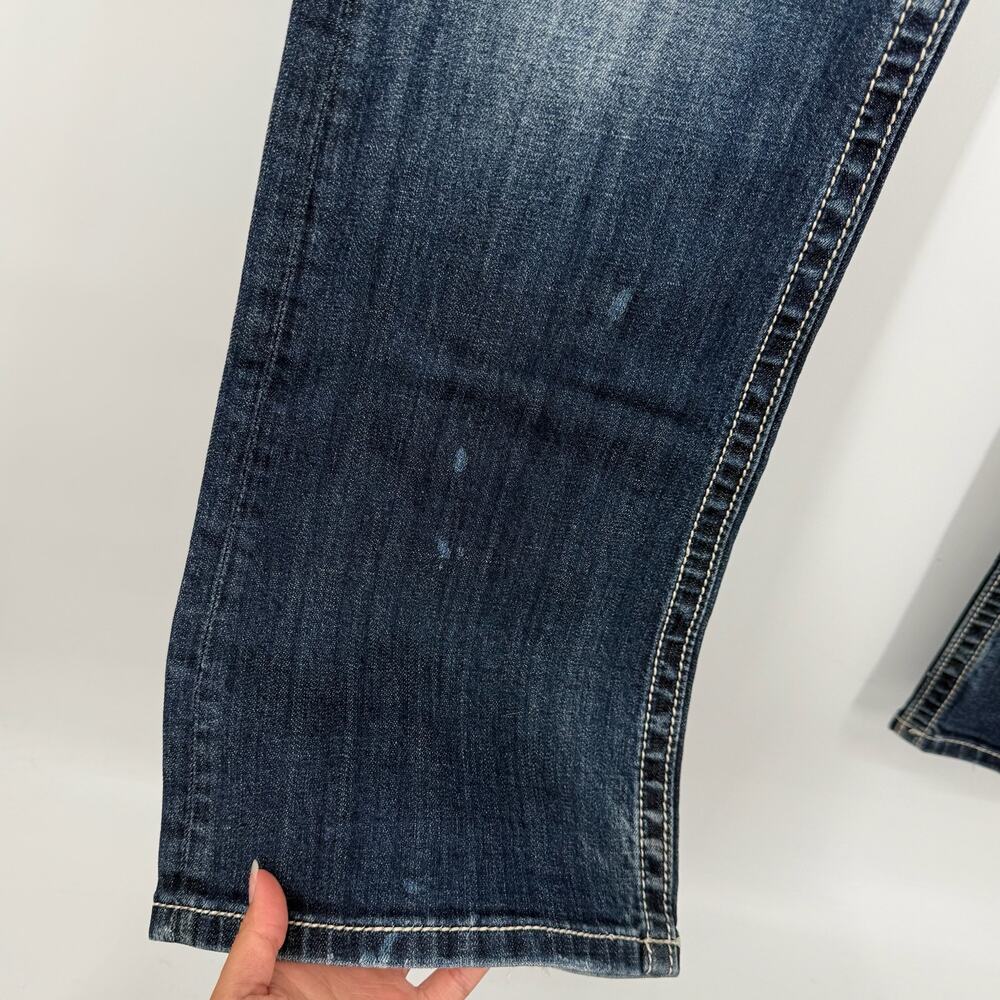VTG y2k Women's Mid Rise Studded Floral Miss Me Bootcut Blue Denim Jeans Sz 33 - Picture 7 of 11
